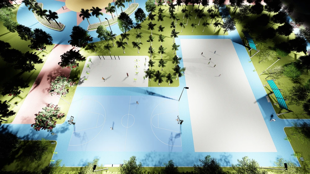 Phối cảnh của dự án xây dựng công viên sau khi hoàn thành. Ảnh: BHT công viện thạnh lộc-41.jpg