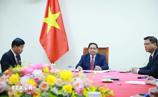 Tại cuộc điện đàm, Thủ tướng Phạm Minh Chính cũng mong muốn Singapore tham gia vào các trung tâm tài chính của Việt Nam tại TP.HCM và Đà Nẵng. Ảnh: TTXVN thu-tuong-pham-minh-chinh-dien-dam-voi-thu-tuong-singapore-2.jpg