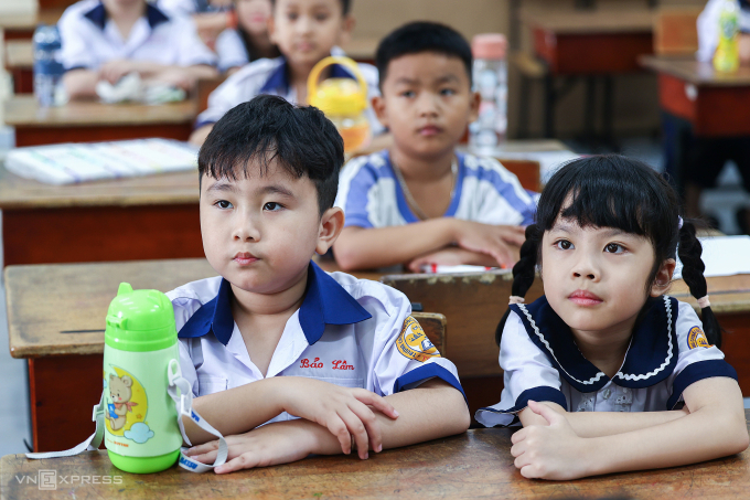 Học sinh trường tiểu học Bùi Văn Mới, phường Phước Long, tháng 9/2025. Ảnh: Quỳnh Trần