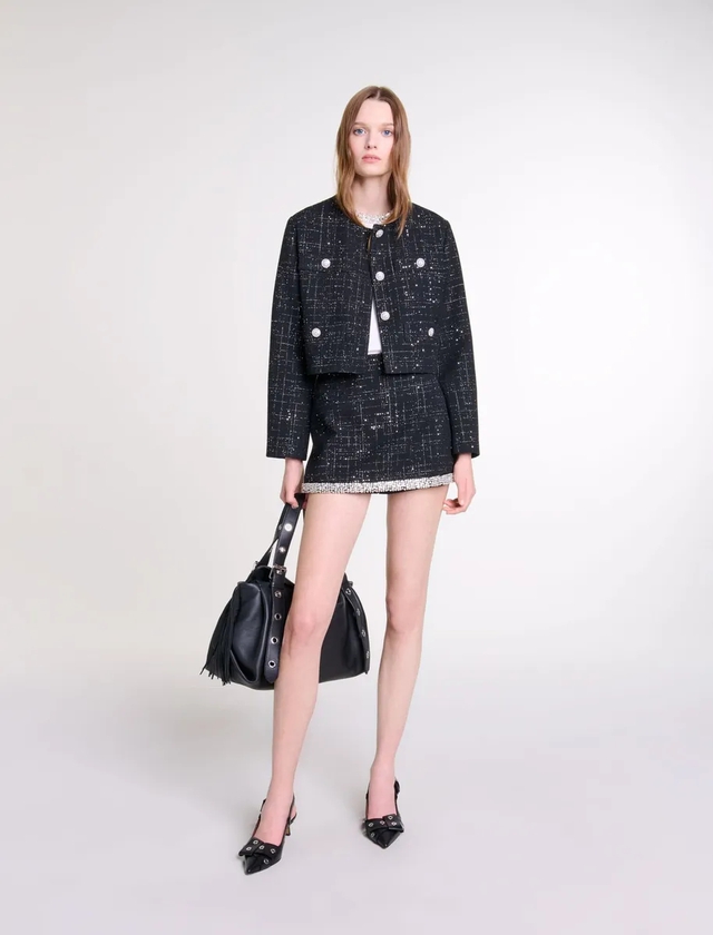 Biến hóa sang chảnh cùng áo khoác tweed dáng ngắn trẻ trung- Ảnh 4. Biến hóa sang chảnh cùng áo khoác tweed dáng ngắn trẻ trung- Ảnh 4.