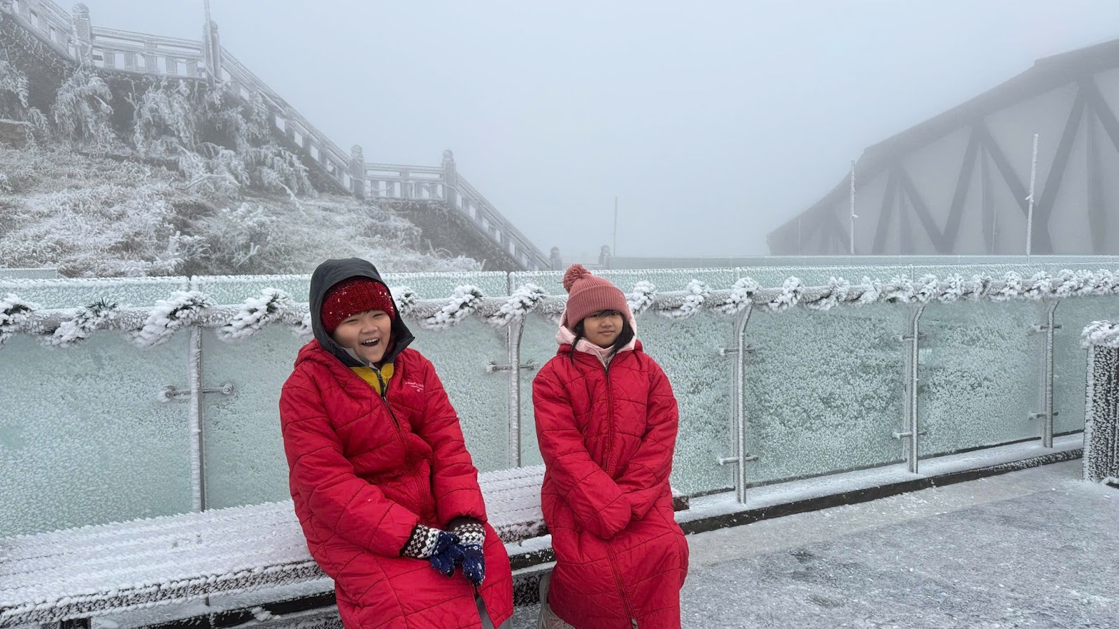 Cảnh tượng tuyết phủ trắng nóc nhà, lối đi ở Fansipan đầu năm nay: Dân tình càng hừng hực khí thế đi 