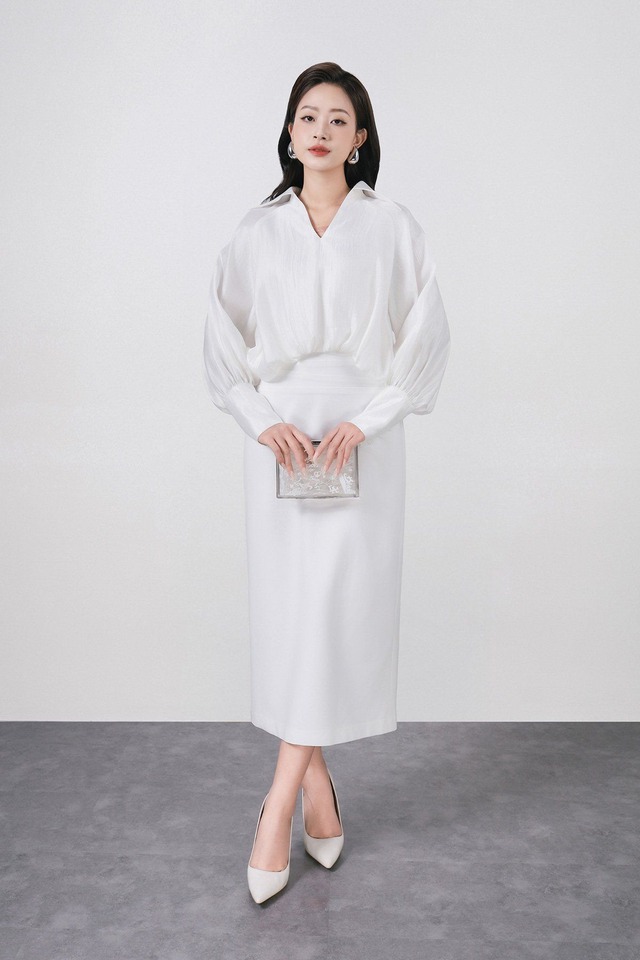 Bản phối với áo sơ mi tay phồng đầy phá cách, nâng tầm nhan sắc- Ảnh 5.