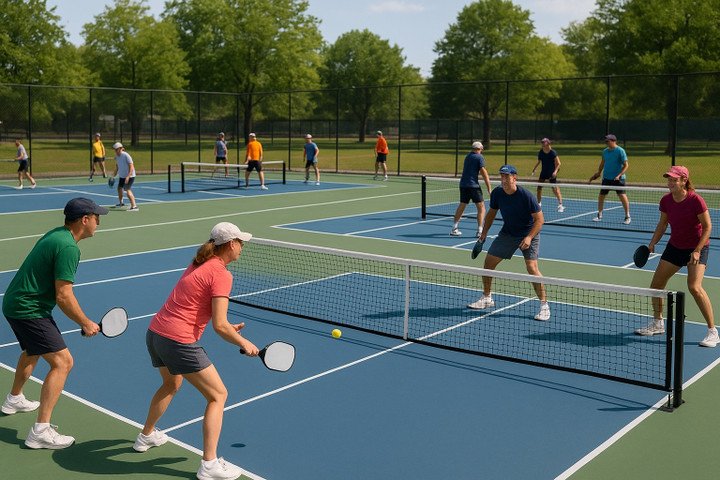 Tiếng póc póc từ sân pickleball: Bác sĩ cảnh báo nguy cơ suy kiệt sức khỏe 3 Nhiều sân pickleball hoạt động từ đêm đến sáng. (Ảnh minh hoạ)
