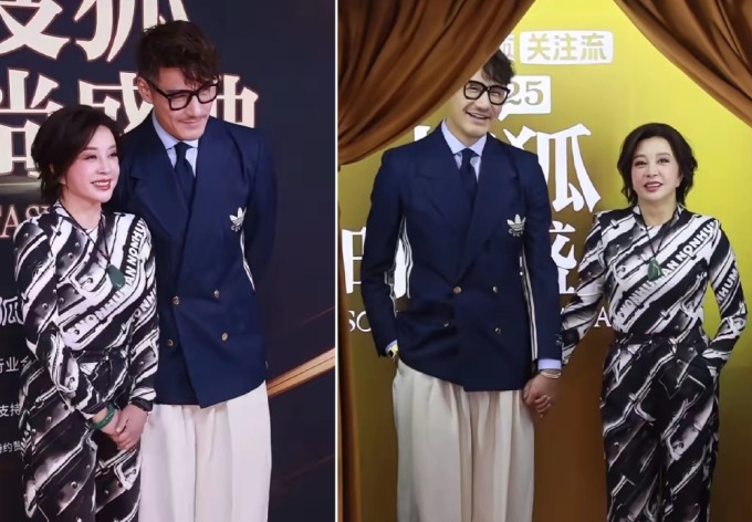 Lưu Hiểu Khánh và MC Hồ Binh. Ảnh: Weibo