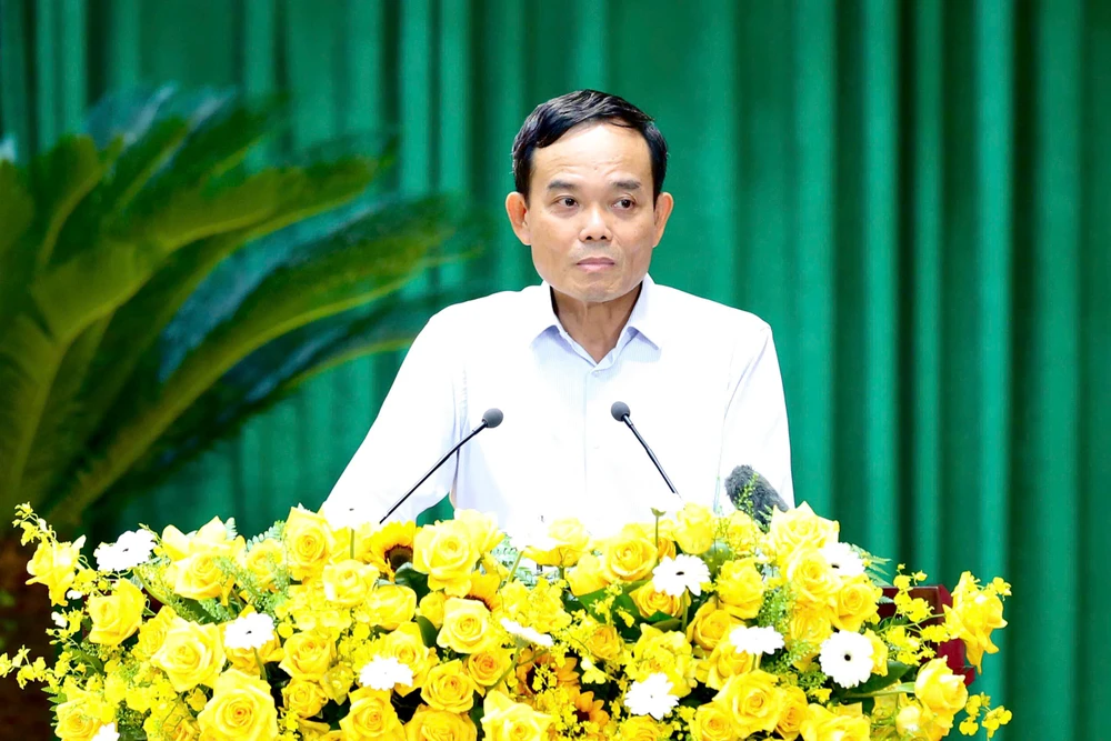 Ông Trần Lưu Quang - Bí thư Trung ương Đảng, Bí thư Thành ủy TP.HCM phát biểu tại hội nghị. Ảnh: CA bo-truong-luong-tam-quang-cong-an-tp-hcm-phai-tro-thanh-diem-sang-cua-cong-an-ca-nuoc (12).jpg