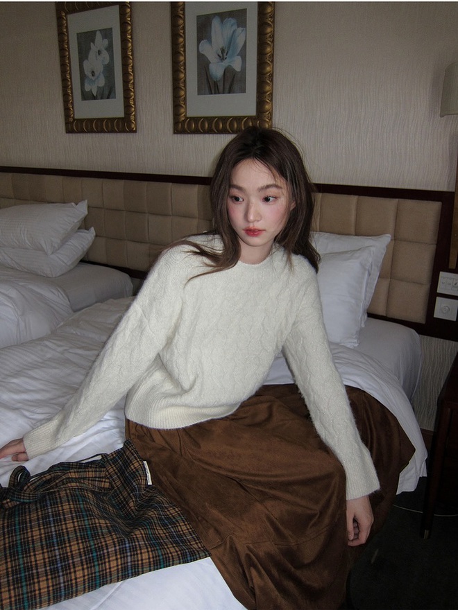 Chân váy dạ, áo len mặc ngoài chân váy dạ  - Ảnh 11.