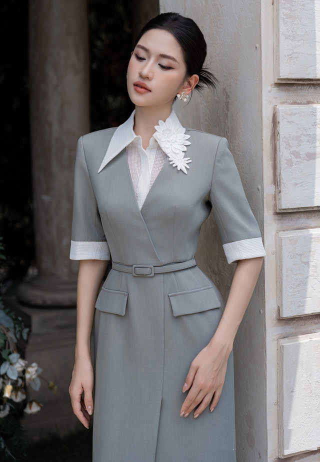 Váy sơ mi chiết eo, đầm dài cổ điển... diện đi làm, đi chơi đều đẹp- Ảnh 3.