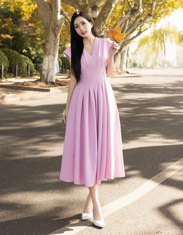 Váy sơ mi chiết eo, đầm dài cổ điển... diện đi làm, đi chơi đều đẹp- Ảnh 10.