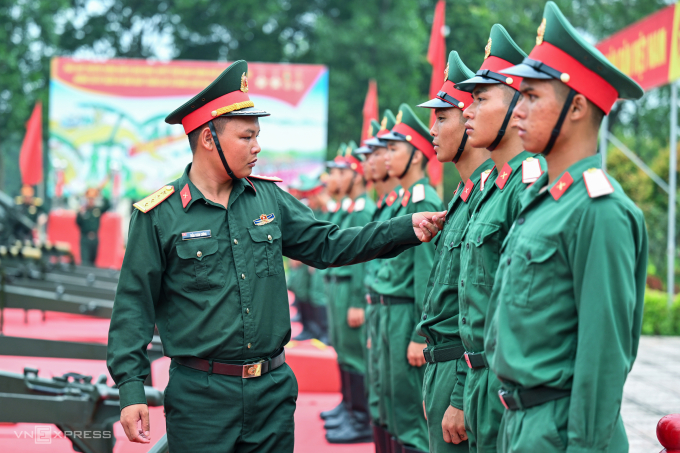 Lữ đoàn Pháo binh 45 tham gia diễn tập Pháo lễ cho Đại lễ A80. Ảnh: Phạm Chiểu