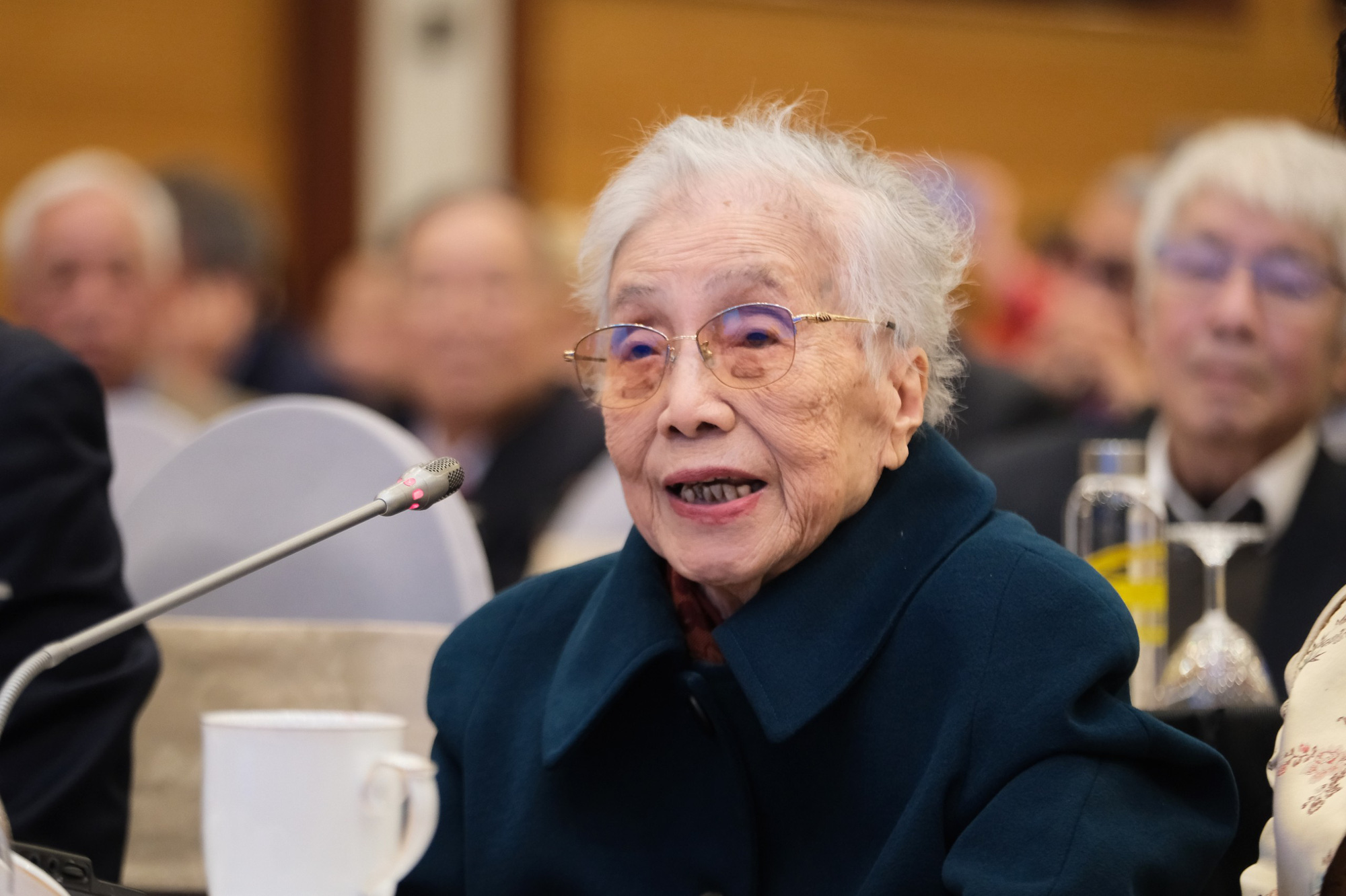 Bà Nguyễn Thị Bình là đại biểu cao tuổi nhất tham dự Đại hội Thi đua yêu nước - Ảnh 1.