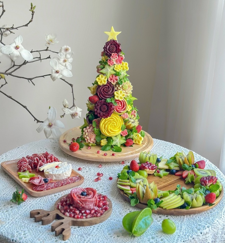Mâm tiệc Giáng sinh từ trái cây, thịt nguội của mẹ đảm Hà Nội - 6