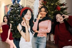 Thời trang đón Giáng sinh của các Hoa hậu Việt: Thanh Thủy xinh như công chúa