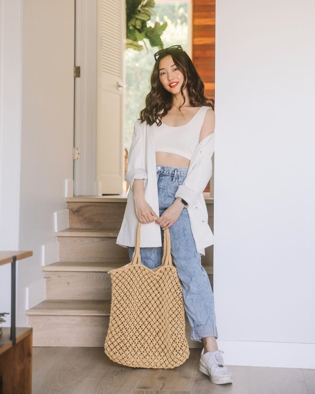 'Cặp bài trùng' áo hai dây và quần denim- Ảnh 5.