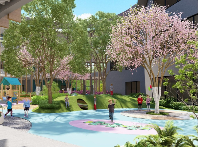 Phối cảnh không gian bên ngoài cơ sở Vin Nexus Center tại khu đô thị Vinhomes Ocean Park 3 (Hưng Yên). Ảnh: Vingroup