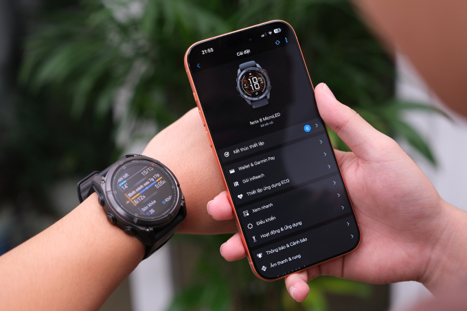 Ứng dụng Garmin Connect kết nối đồng hồ.