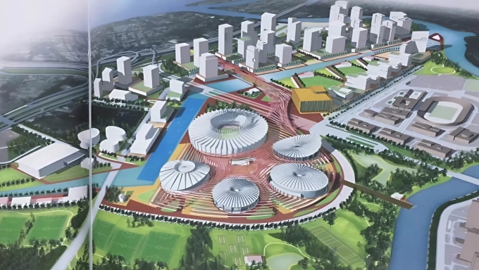 Phối cảnh Khu liên hợp thể dục thể thao quốc gia Rạch Chiếc. Ảnh: Sasaki