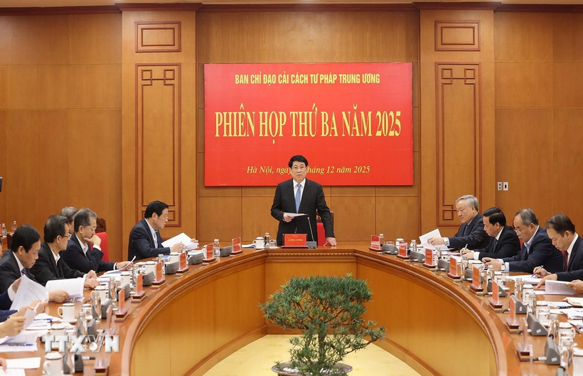 Chủ tịch nước Lương Cường chủ trì phiên họp về cải cách tư pháp năm 2025 - Ảnh 2.