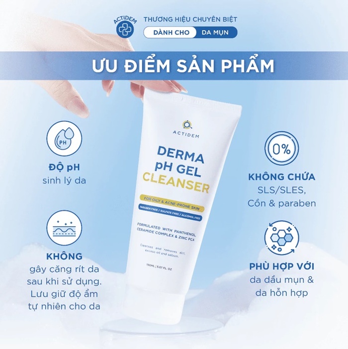 Mụn dai dẳng do làm sạch sai: Chuyên gia phân tích vai trò pH cân bằng và Ceramide trong gel rửa mặt
