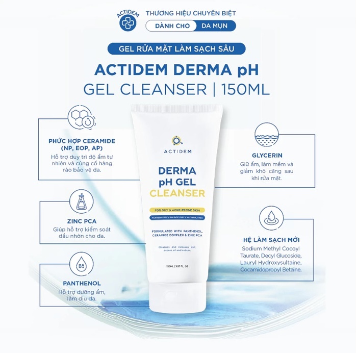 Mụn dai dẳng do làm sạch sai: Chuyên gia phân tích vai trò pH cân bằng và Ceramide trong gel rửa mặt