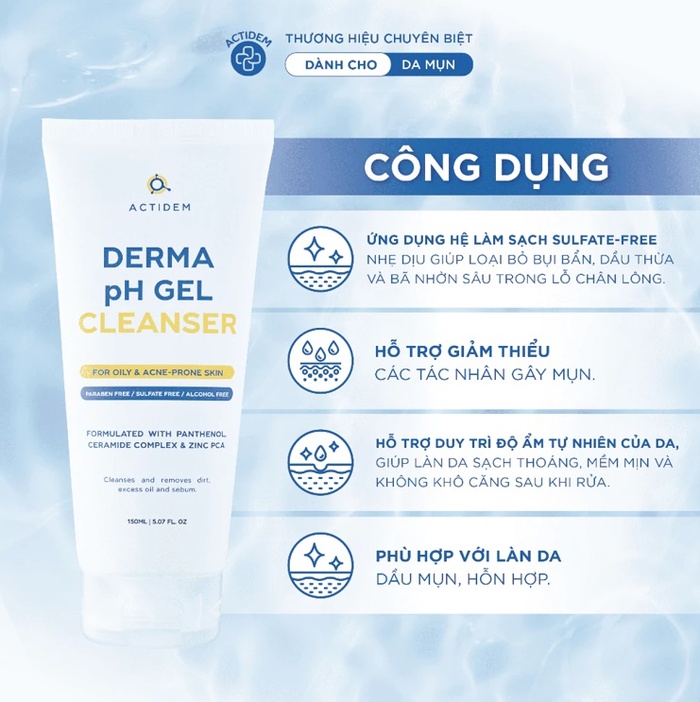 Mụn dai dẳng do làm sạch sai: Chuyên gia phân tích vai trò pH cân bằng và Ceramide trong gel rửa mặt