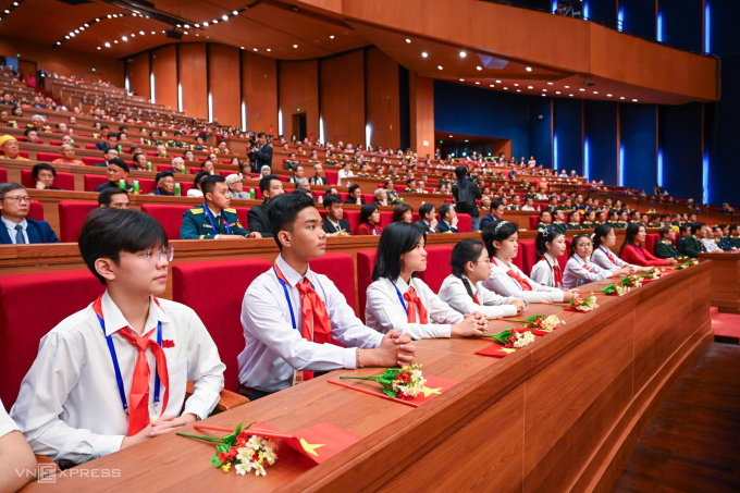 Học sinh giỏi tham dự đại hội. Ảnh: Giang Huy