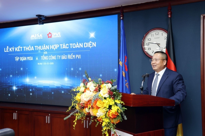 Ông Phạm Anh Đức, Tổng giám đốc Bảo hiểm PVI phát biểu tại lễ ký kết. Ảnh: Bảo hiểm PVI