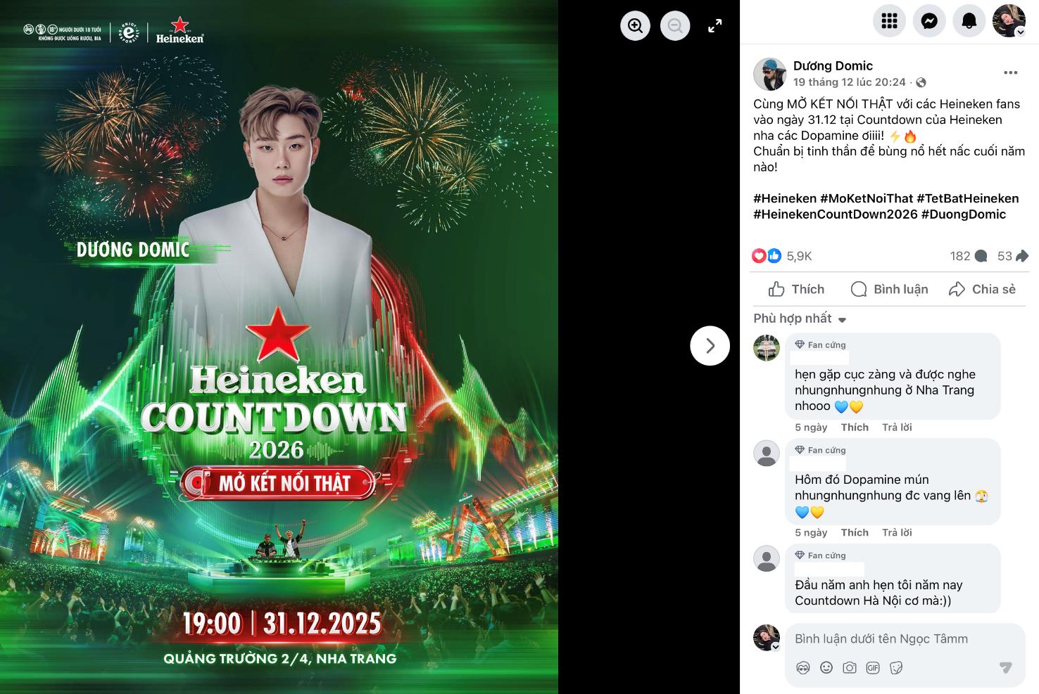 Heineken Countdown 2026 Hà Nội - Nha Trang với dàn nghệ sĩ đình đám hứa hẹn tạo nên khoảnh khắc kết nối chưa từng có- Ảnh 2. Heineken Countdown 2026 Hà Nội - Nha Trang với dàn nghệ sĩ đình đám hứa hẹn tạo nên khoảnh khắc kết nối chưa từng có- Ảnh 2.