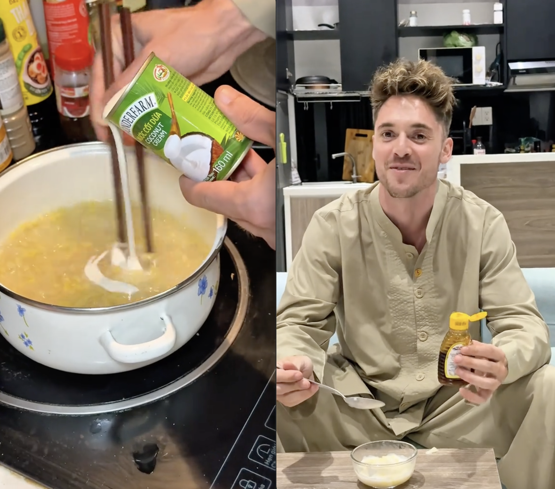 Khách Tây tự tay nấu 1 món chè khiến dân mạng 