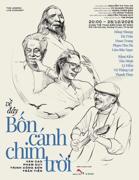 Poster Về đây bốn cánh chim trời. Ảnh: Ngọc Việt show