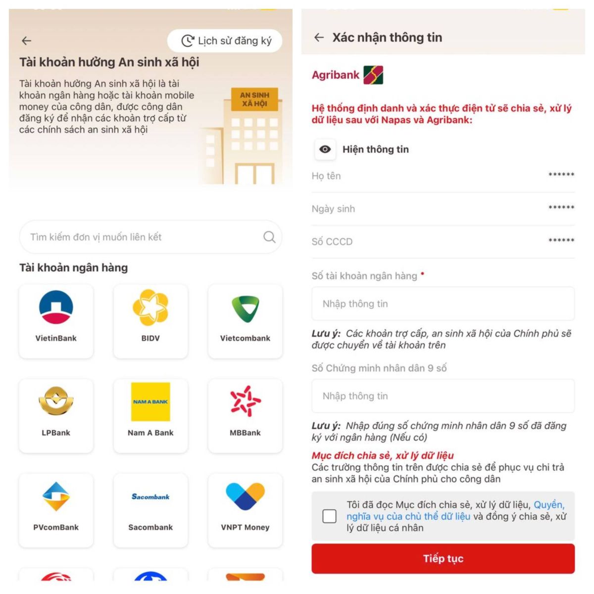 Hàng triệu người sắp nhận 400.000 đồng từ Đảng, Nhà nước, làm thế nào để biết tài khoản an sinh trên VNeID đã liên kết thành công với ngân hàng để nhận tiền?- Ảnh 6.