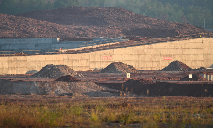 Khu công nghiệp đất hiếm đang được xây dựng ở Giang Tây, Trung Quốc tháng 11/2024. Ảnh: AFP