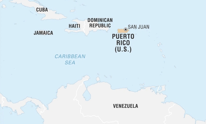 Vị trí Puerto Rico và Venezuela. Đồ họa: Britannica