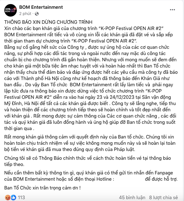 Hà Nội từng có vụ huỷ show phút chót gây sốc: Dàn sao Hàn “đứng hình”, BTC im hơi lặng tiếng, khán giả mất tiền trong vô vọng- Ảnh 3.