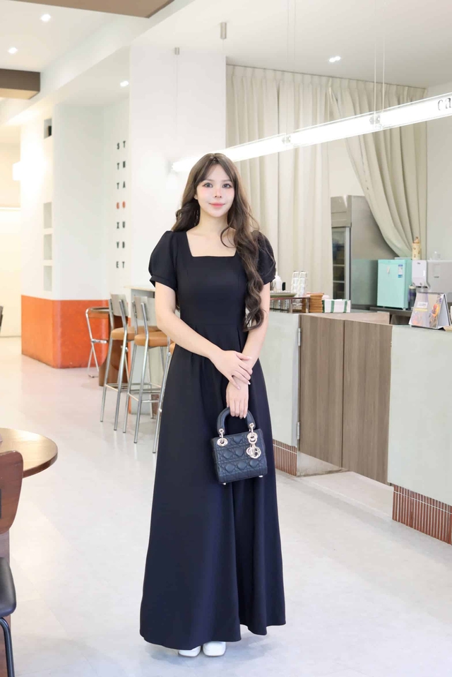 Đầm cổ vuông tay phồng nâng tầm phong thái quý cô - Ảnh 3.