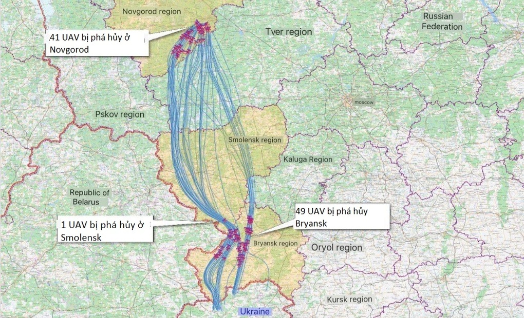 Nga công bố bản đồ, video UAV tấn công dinh thự của Tổng thống Putin - 2