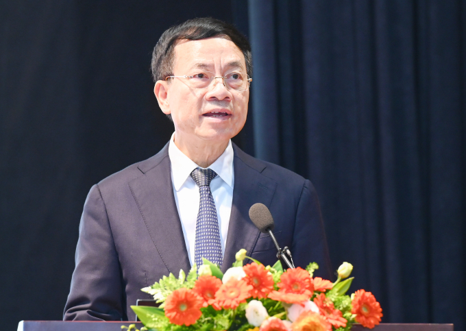 Bộ trưởng Khoa học và Công nghệ Nguyễn Mạnh Hùng phát biểu tại Hội nghị, ngày 26/12. Ảnh: Giang Huy