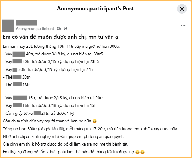 28 tuổi không có gì ngoài 8 khoản nợ hơn 300 triệu, thu nhập thì 11 triệu quay đầu- Ảnh 1.