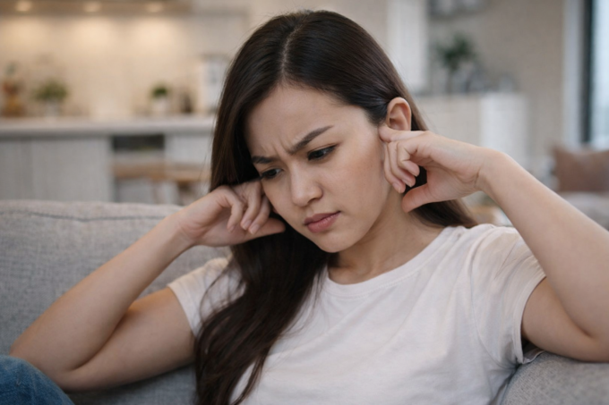 Ù tai là một dấu hiệu cảnh báo sớm bệnh lý điếc đột ngột. Ảnh được tạo bởi AI