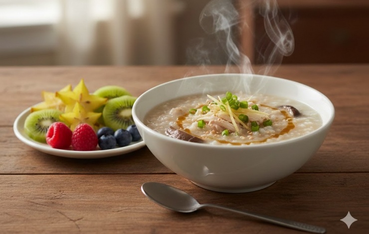 7 lợi ích của việc ăn cháo buổi sáng 1 Cháo là một lựa chọn tuyệt vời về mặt khoa học dinh dưỡng cho bữa sáng, nếu kết hợp đầy đủ các nhóm chất.