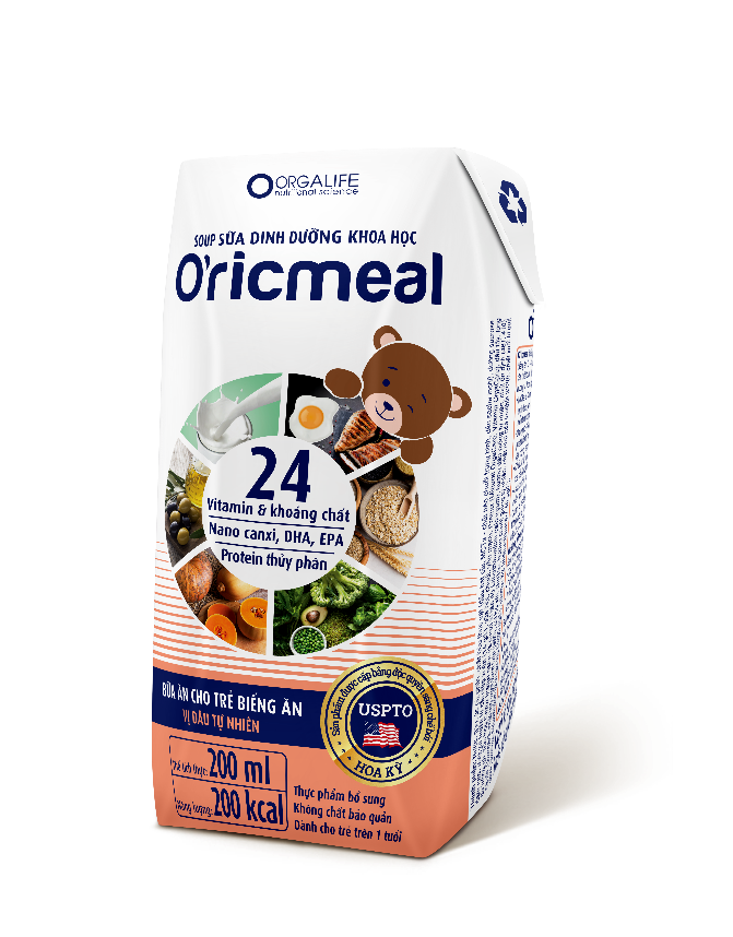 Bí quyết giúp trẻ biếng ăn tăng cân khoẻ mạnh 2 O’ricmeal là bữa phụ nhanh chóng, đảm bảo dưỡng chất cho bé. Nguồn: Orgalife.