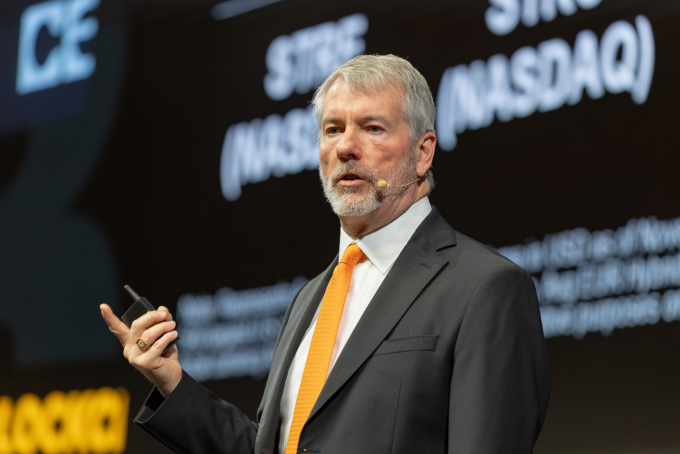 Michael Saylor, Chủ tịch Công ty Strategy, phát biểu tại sự kiện hôm 3/12. Ảnh: Ban tổ chức cung cấp