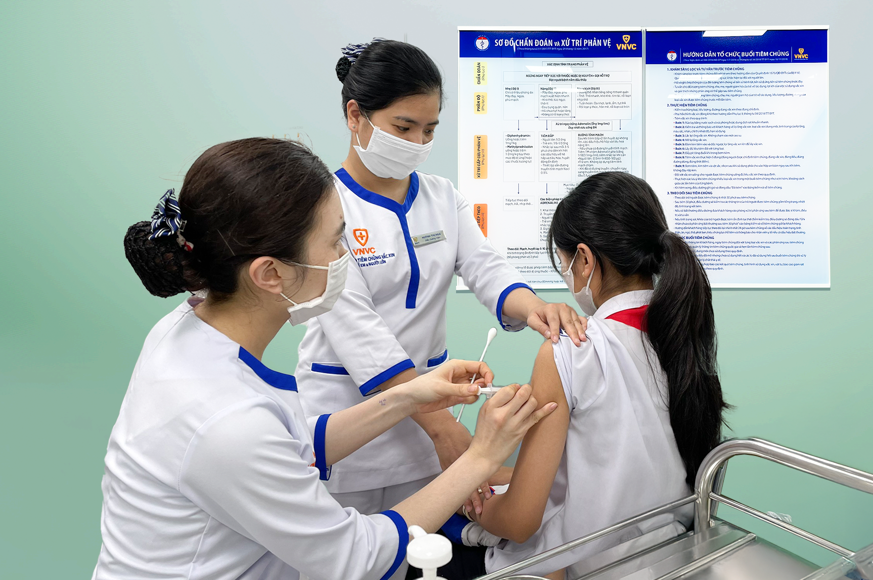 Trẻ em tiêm phòng vắc xin tại Hệ thống Tiêm chủng VNVC. Ảnh: An Nhiên