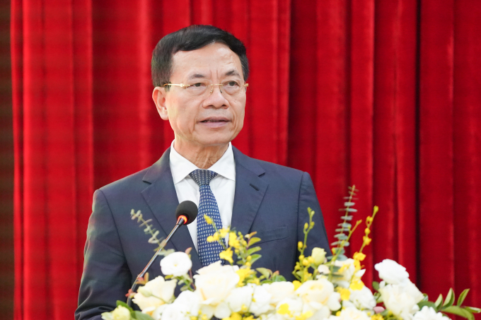 Bộ trưởng Khoa học và Công nghệ Nguyễn Mạnh Hùng phát biểu tại Hội nghị Tổng kết của khối Khoa học, Chiến lược, Hợp tác quốc tế, Pháp chế, ngày 20/12/2025. Ảnh: Lưu Quý