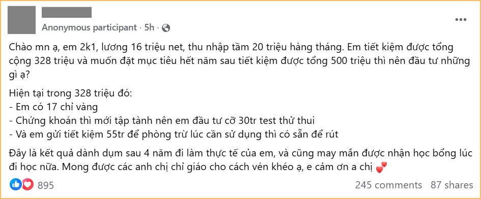 24 tuổi lương 20 triệu, cô gái có 17 chỉ vàng: Cách chia tiền không ai chê nổi!- Ảnh 1.