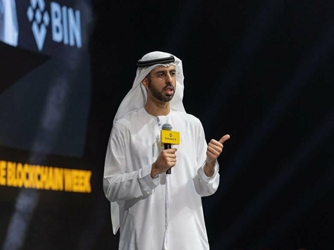 Omar Al Olama - Bộ trưởng Trí tuệ nhân tạo, Kinh tế kỹ thuật số và Ứng dụng làm việc từ xa của UAE. Ảnh: Ban tổ chức cung cấp