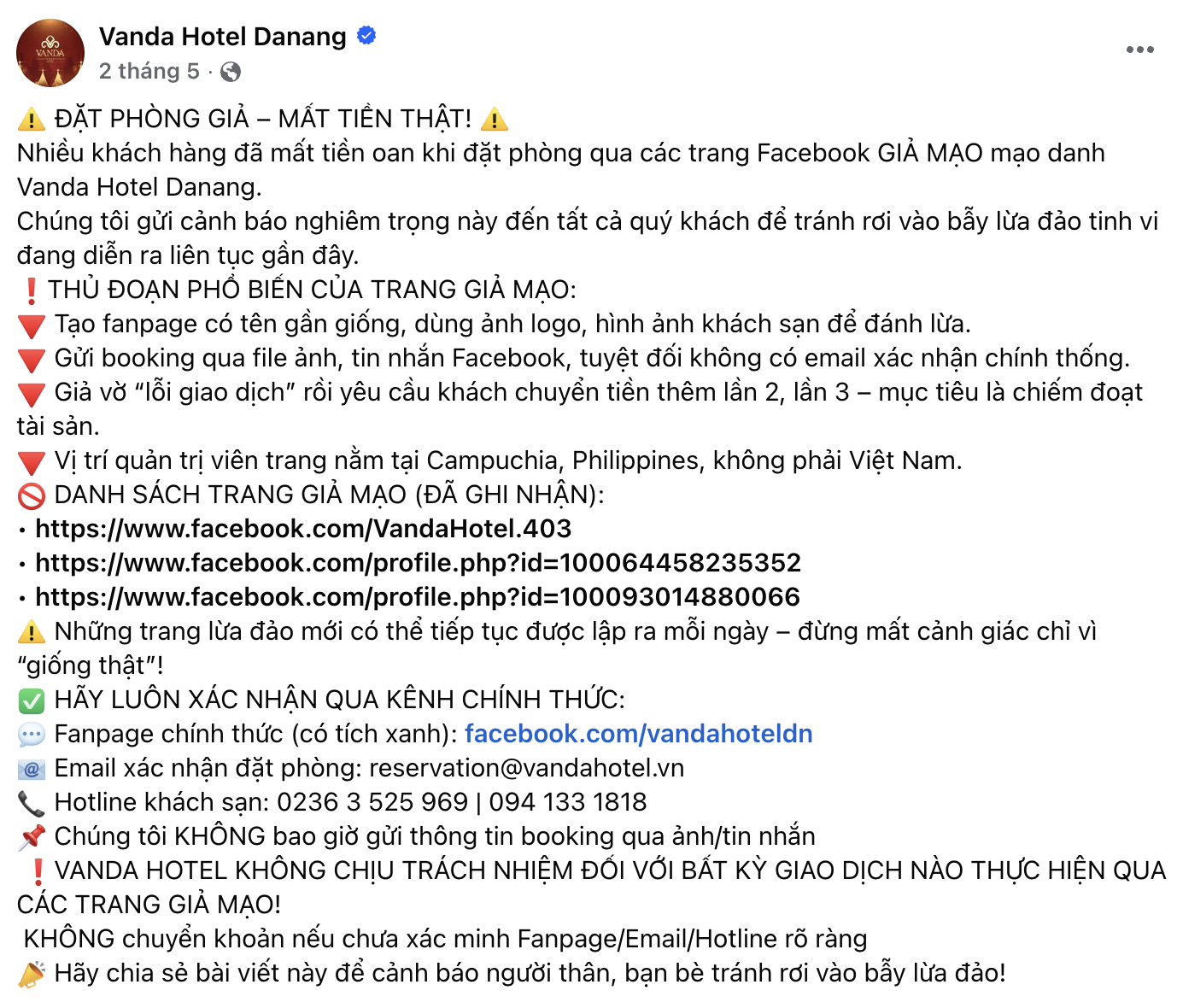 Cảnh báo khẩn cho ai đang đặt khách sạn dịp Tết qua fanpage- Ảnh 1.