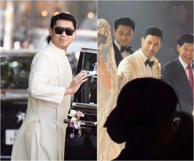 Cậu út điển trai nhà tỷ phú - Hiếu Nguyễn: Từ "bao cát" bị chị ruột chọn làm búp bê đến chàng phù rể gây xúc động 2 Hiếu Nguyễn với vẻ ngoài lịch lãm trong đám cưới chị gái.