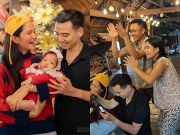 Con gái của HHen Niê khoe chân dài, nằm ngoan khi chụp ảnh, gia đình người Ê Đê đứng hát, cổ vũ hết mình