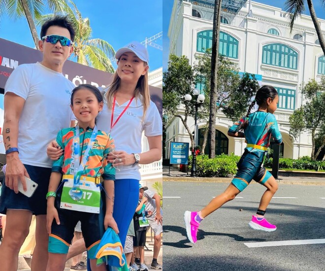 Con gái quốc tịch Mỹ của Thanh Thảo về nước thi thể thao cùng kình ngư Ánh Viên, mới 7 tuổi đã cực giỏi 1 Vợ chồng Thanh Thảo đưa con gái về nước tham dự cuộc thi thể thao.