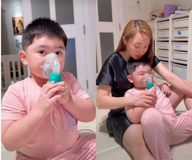Con trai Chi Bảo - Lý Thùy Chang bị viêm phế quản.